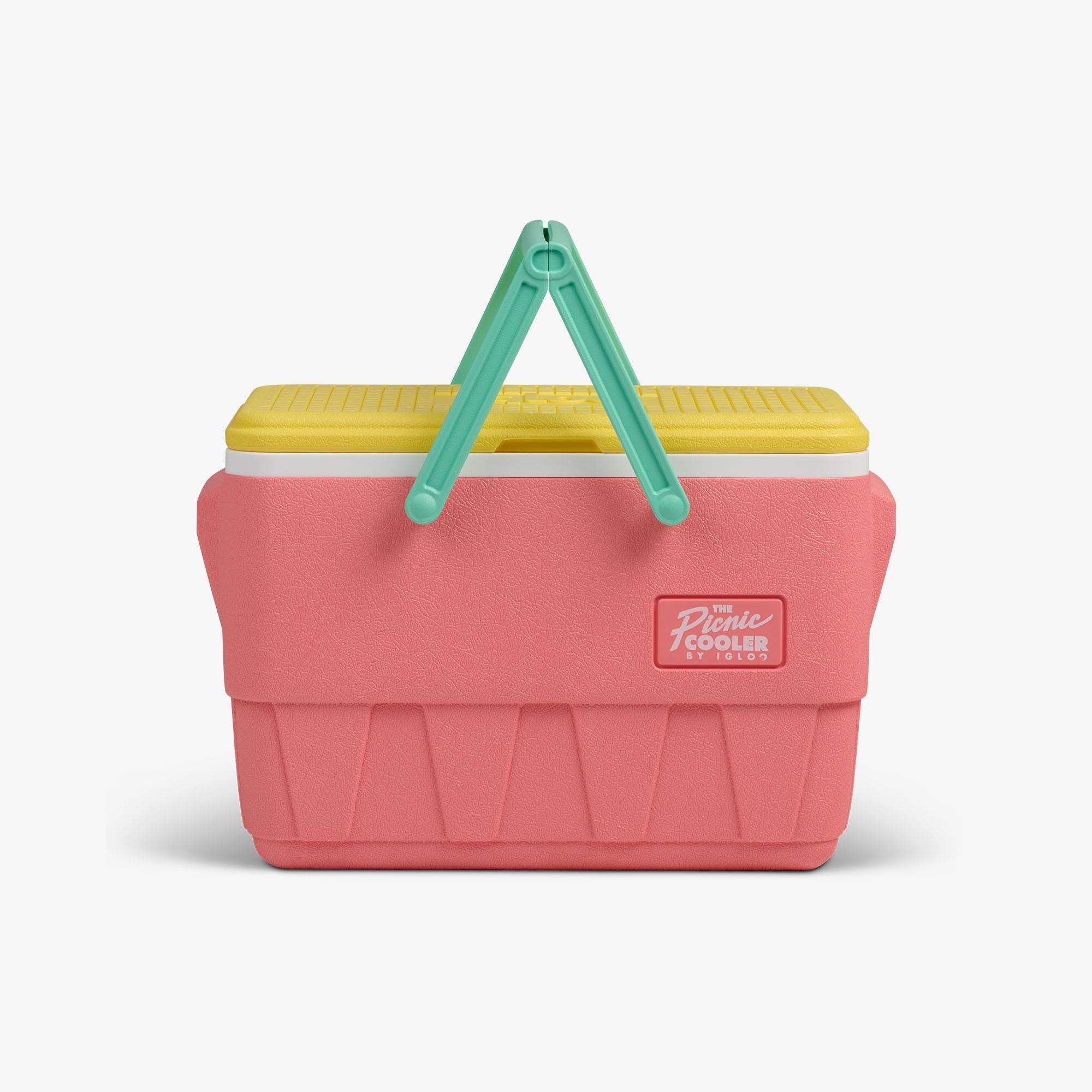 Front View | Retro Picnic Basket 25 Qt Cooler::Flamingo::