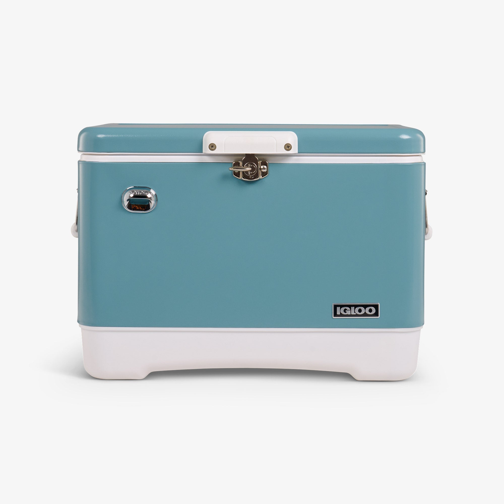 Front View | Legacy 54 Qt Cooler::Ocean Mist::Durable steel exterior