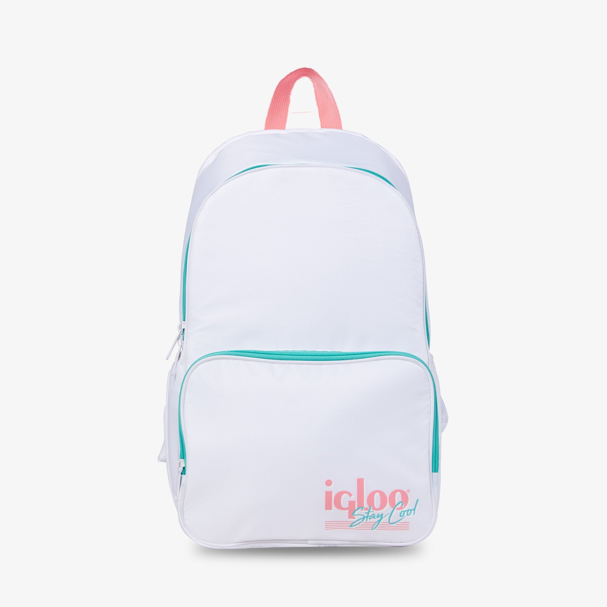 Front View | Retro Backpack Cooler::White::