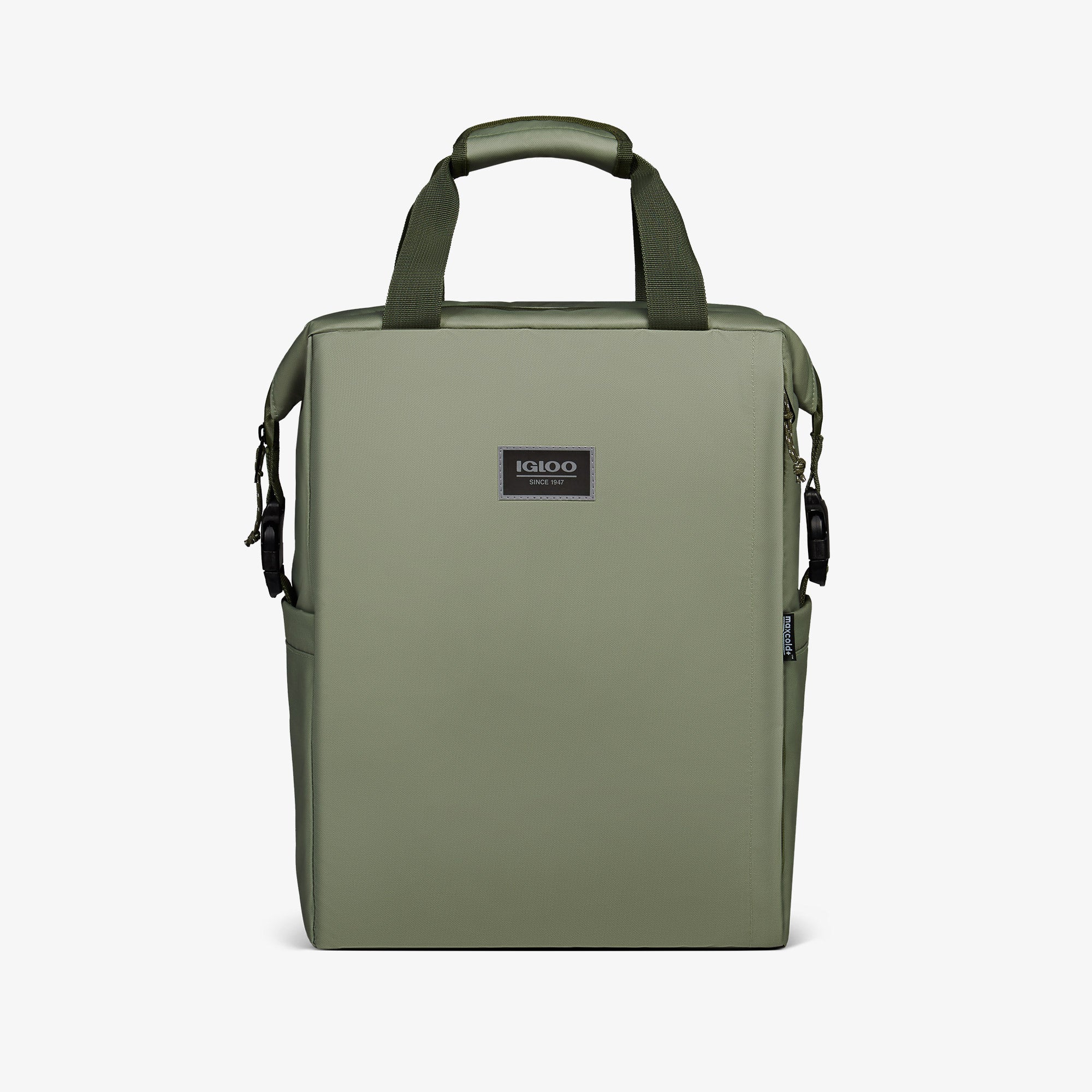 Front View | South Coast Snapdown 24-Can Backpack::Oil Green::Water-repellent exterior