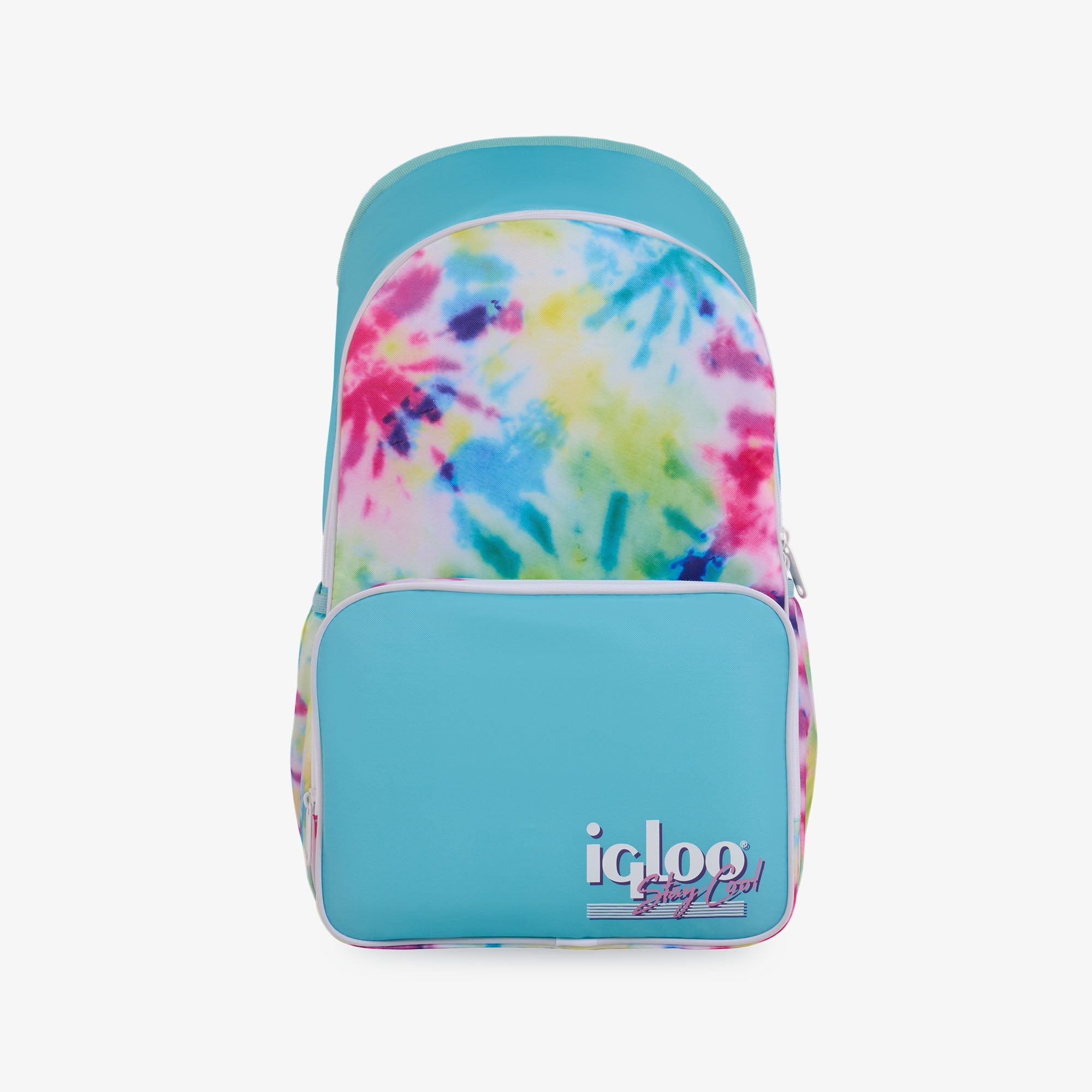 Front View | Retro Backpack Cooler::Tie-Dye::