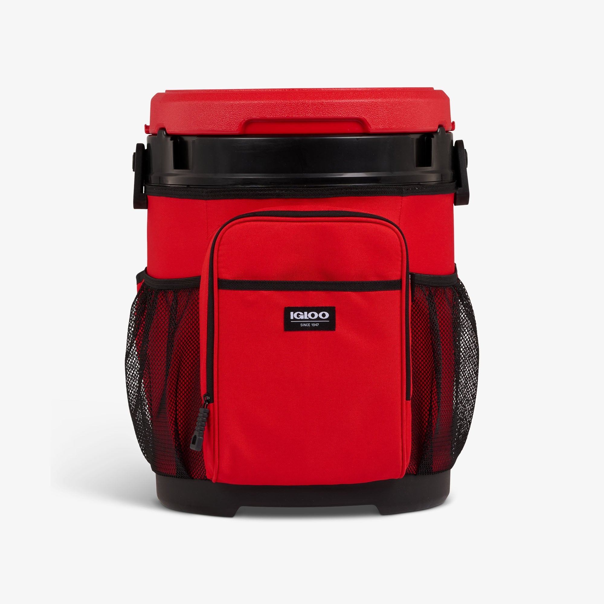 Front View | 20 Qt Cooler Bucket::Red Heat::Doubles as a seat 