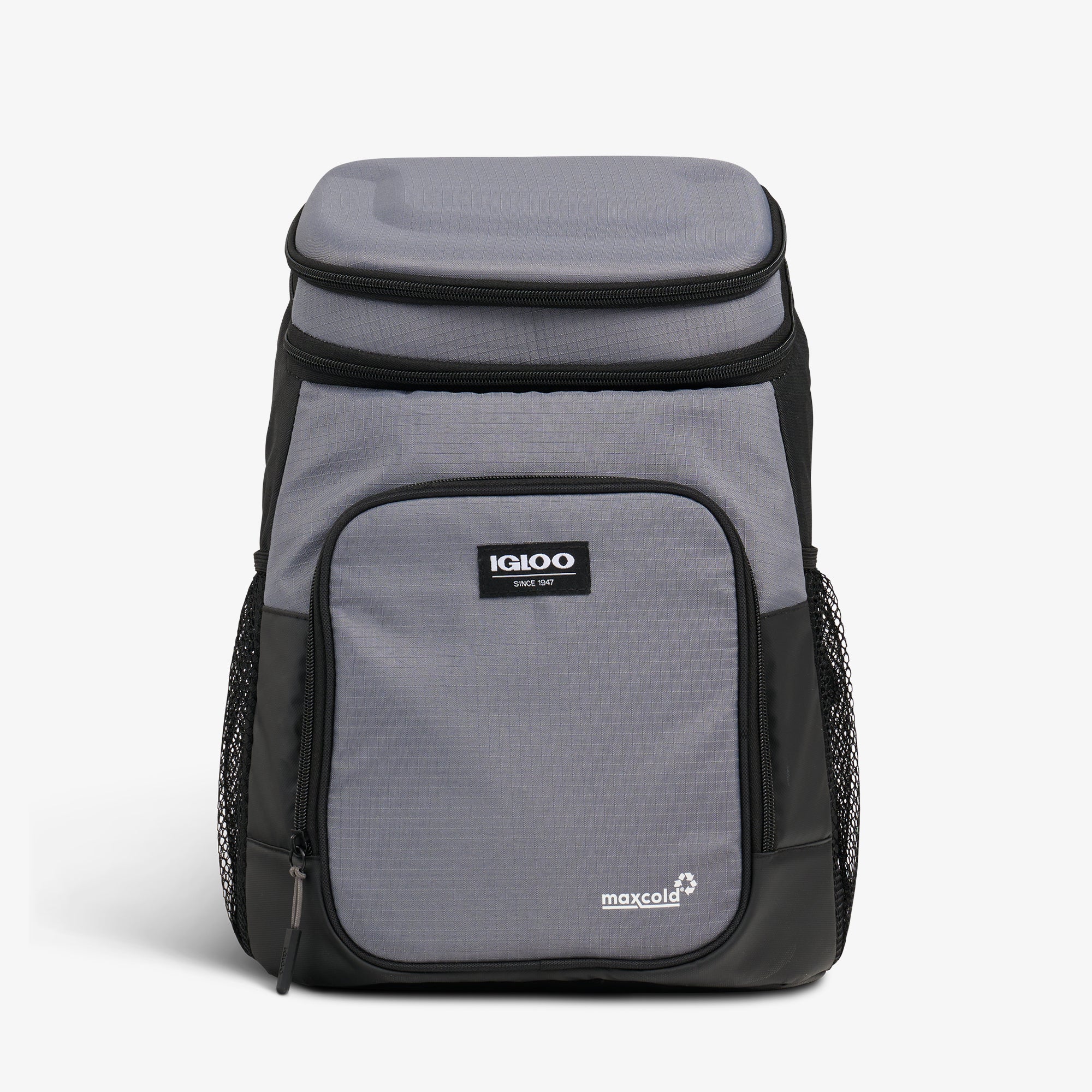 Front View | Latitude Hardtop 18-Can Backpack::Carbonite::100% recycled polyester exterior 