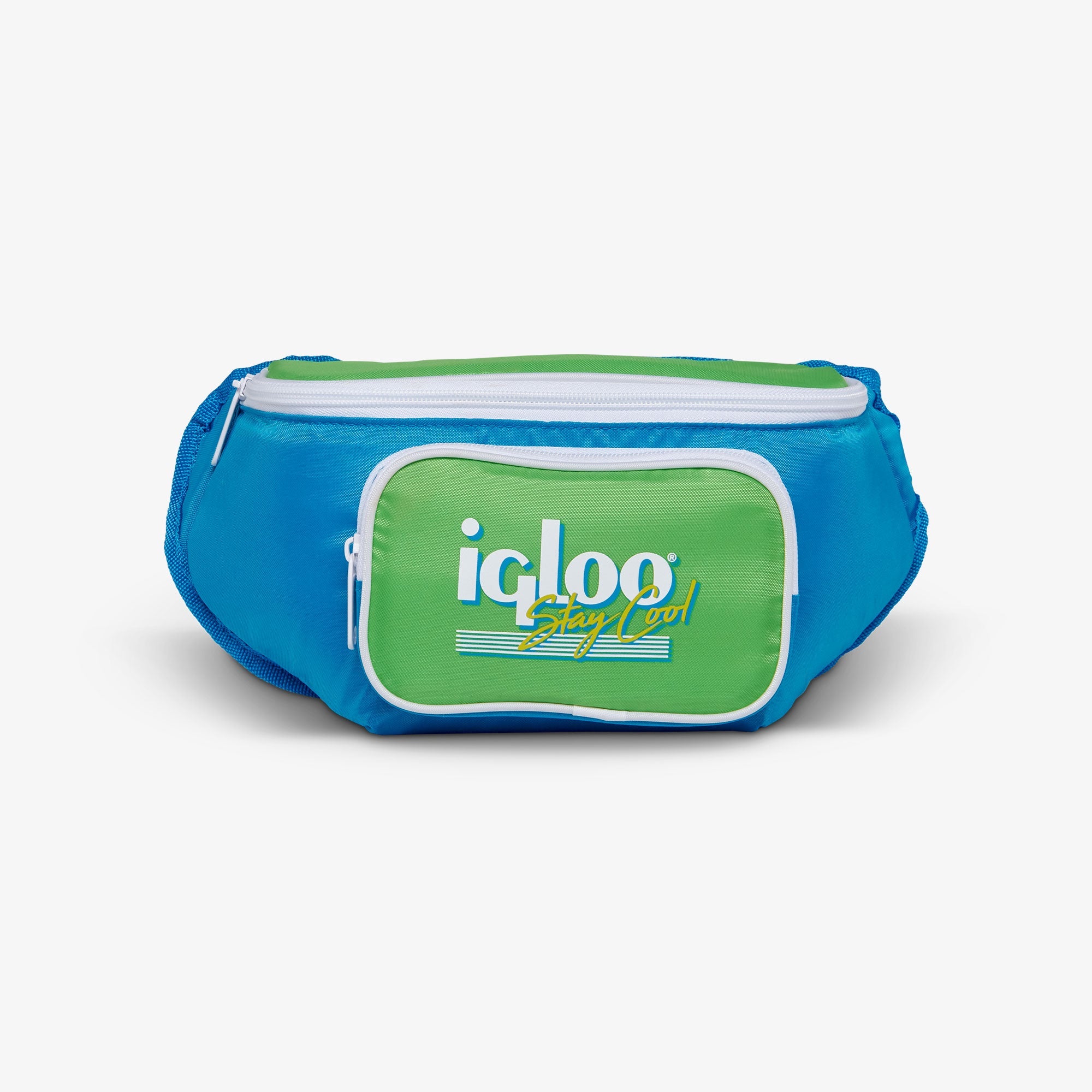 Large View | Retro Fanny Pack::Fiesta Blue::Holds 3 cans