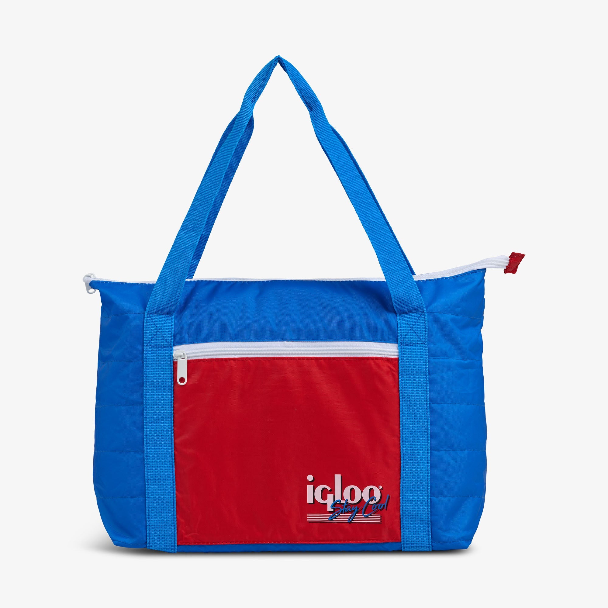 Front View | Retro Packable Puffer 20-Can Cooler Bag::Americana::Retro colors 
