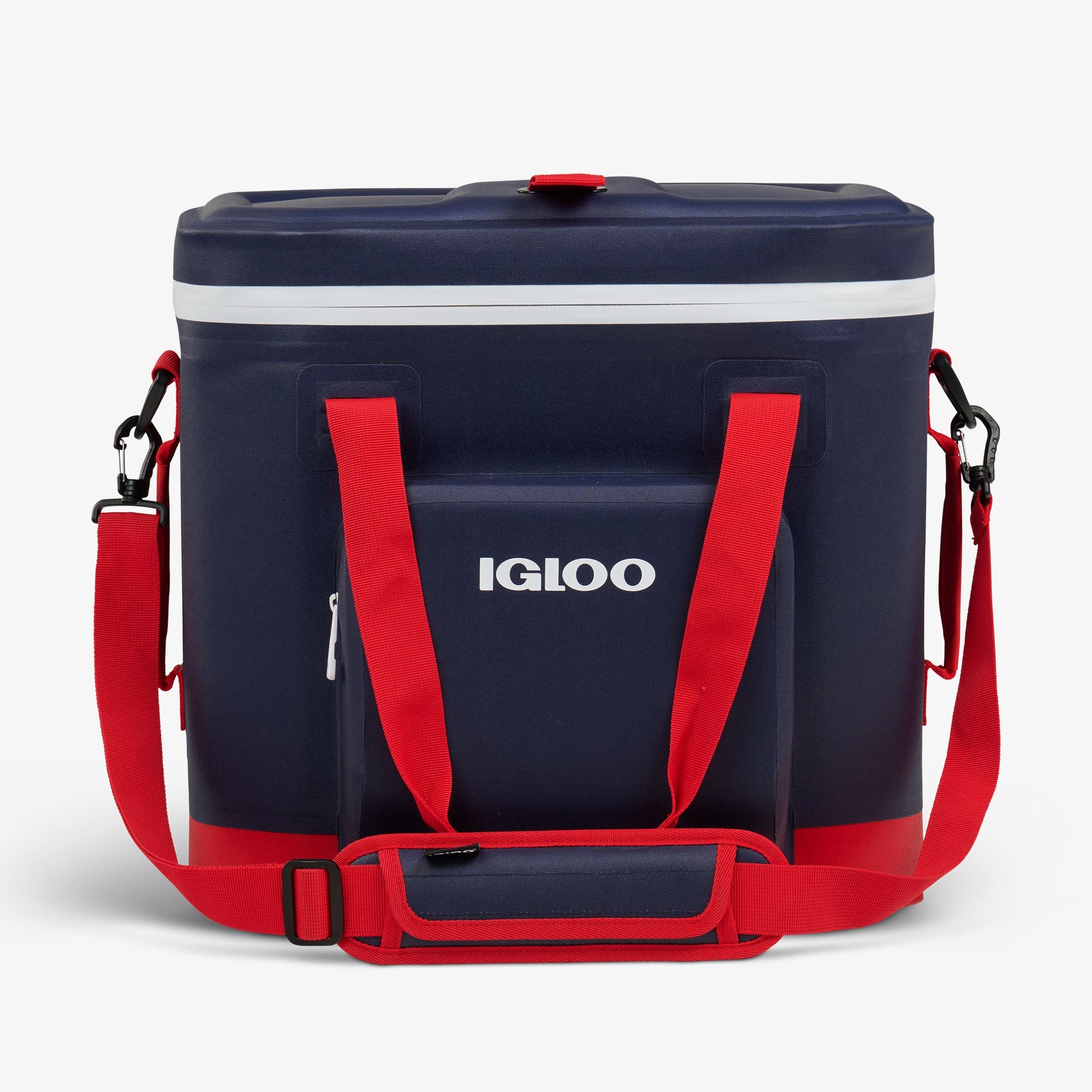Front View | Trailmate 30-Can Tote::Americana::Crushproof top & bottom