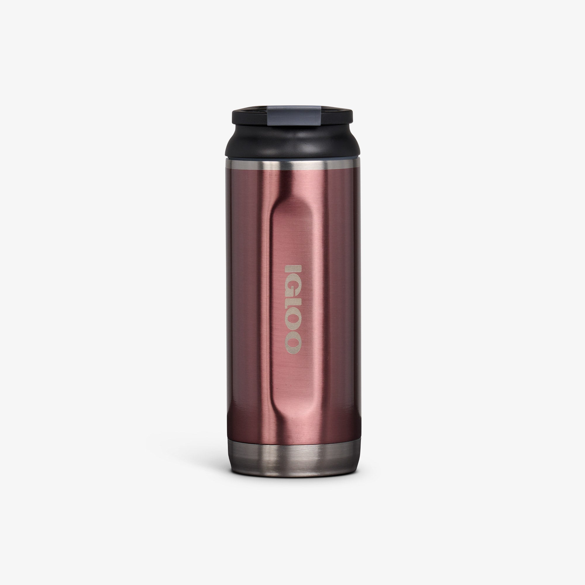 Front View | 16 Oz Flip ‘n’ Sip Tumbler::Gloss Flamingo::Fits in standard cup holders