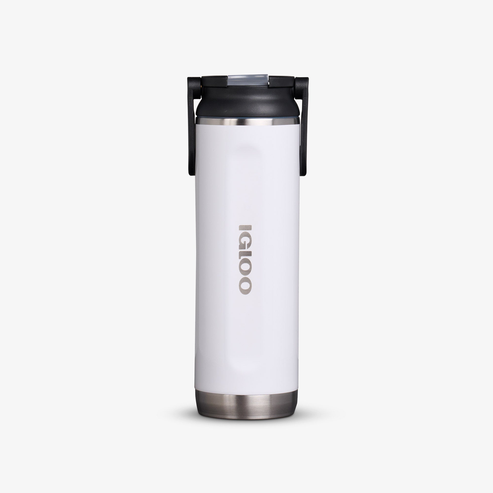 Front View | 20 Oz Sport Sipper Bottle::Gloss White::Fits in standard cup holders 
