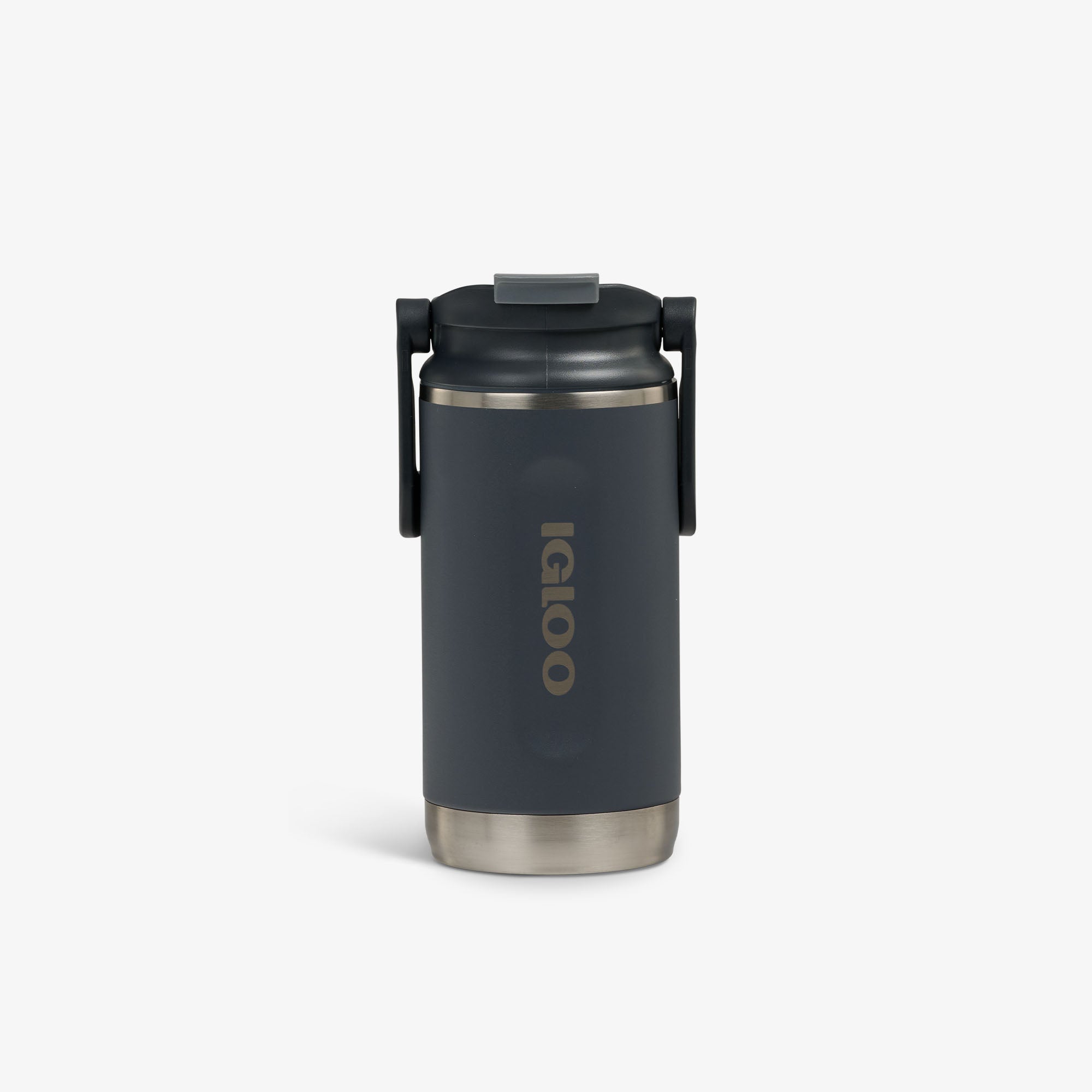 Front View | 12 Oz Flip ‘n’ Sip Tumbler::Carbonite::Fits in standard cup holders 