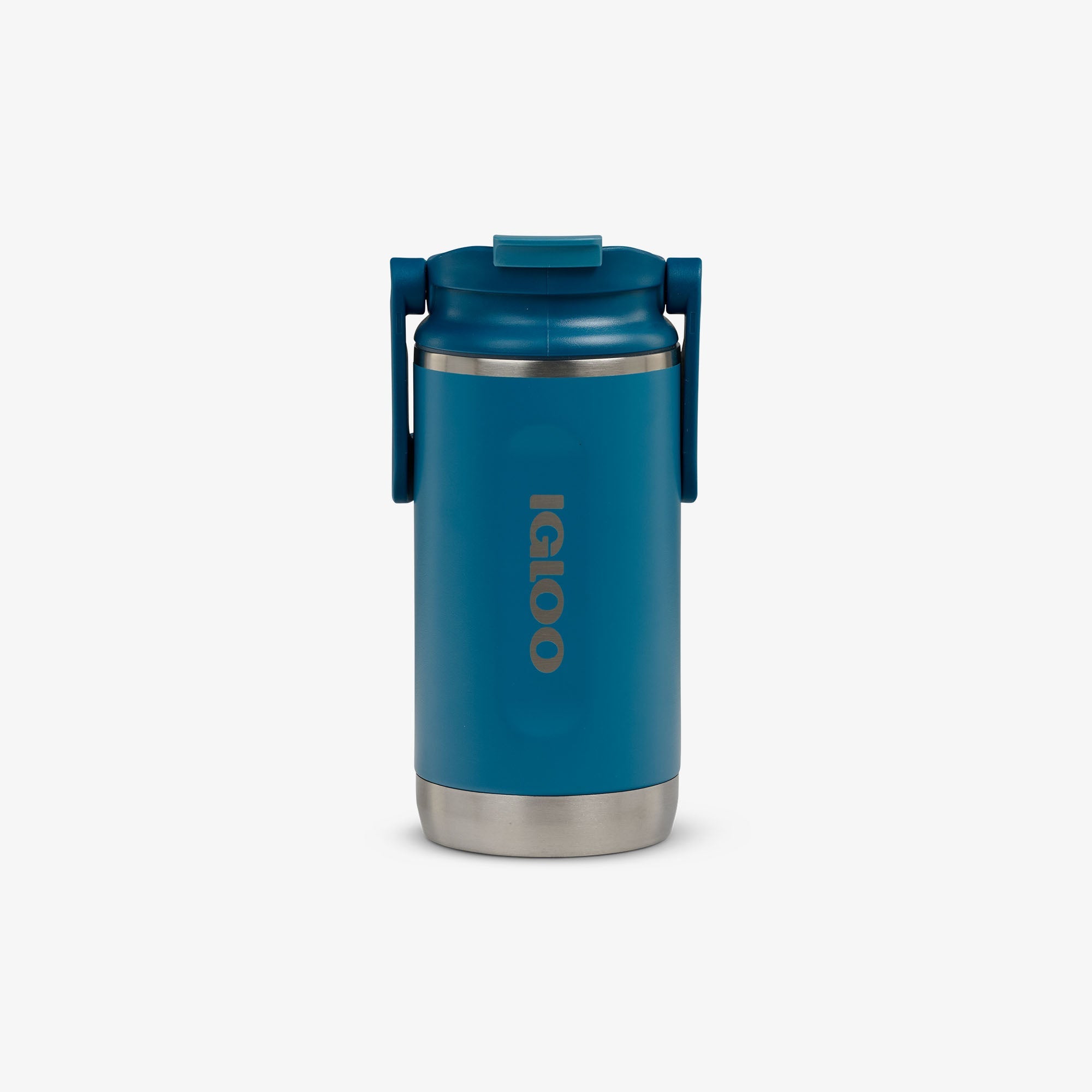 Front View | 12 Oz Flip ‘n’ Sip Tumbler::Modern Blue::Fits in standard cup holders