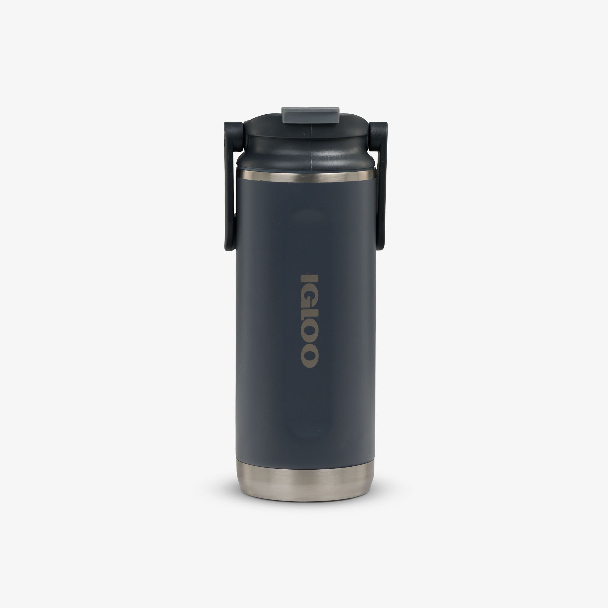 Front View | 16 Oz Flip ‘n’ Sip Tumbler::Carbonite::Fits in standard cup holders