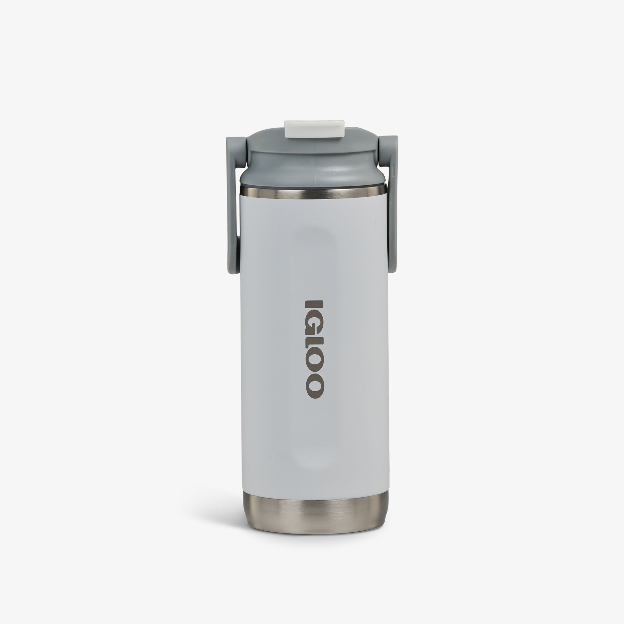 Front View | 16 Oz Flip ‘n’ Sip Tumbler::White::Fits in standard cup holders