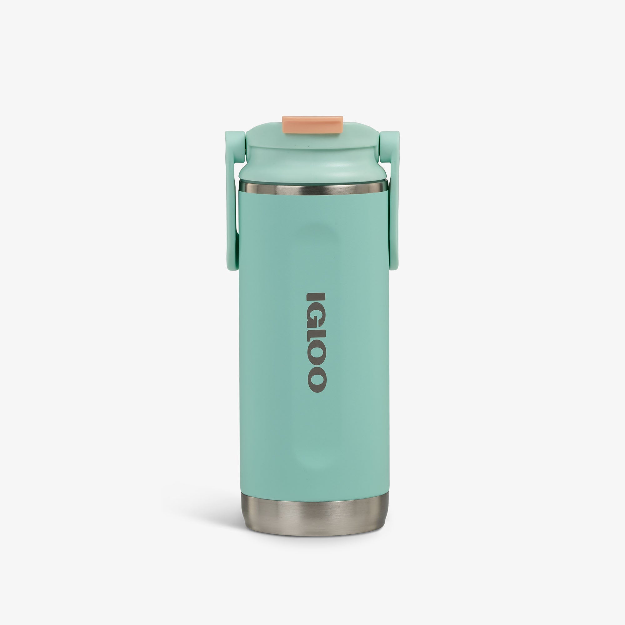Front View | 16 Oz Flip ‘n’ Sip Tumbler::Seafoam Green::Fits in standard cup holders