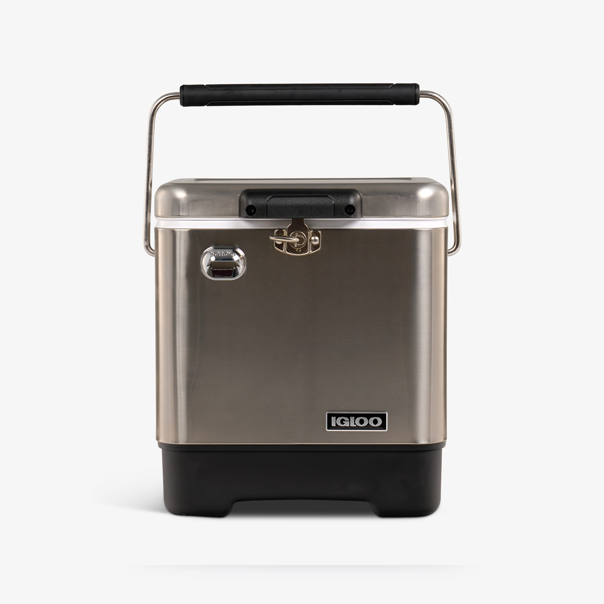 Front View | Legacy 20 Qt Cooler::Stainless Steel::Durable steel exterior